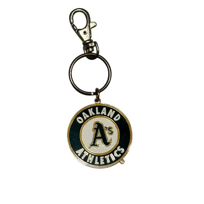 Vintage Oakland Athletics MLB Silver Pewter Keychain Officially Licensed - Image 1 of 3