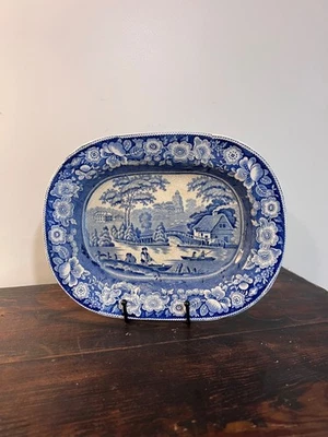 Plato Staffordshire Wild Rose azul y blanco Nuneham England  Foto 1 de 4