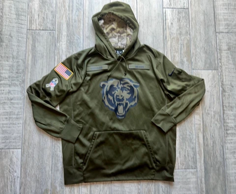 Chicago bears 'olive salute to service' Hoodie Jersey - size XL Cover