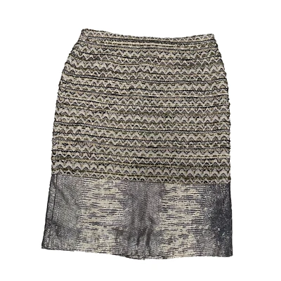 Tory Burch Vanessa Pencil Skirt Size 6 Women Cotton Blend Tweed Leather Trim - Image 1 of 4