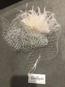 ERICA KOESLER French Net With A Cabbage Feather Flower 1084 - Foto 1 di 9