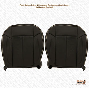 2010 Hummer H3 Driver and Passenger Replacement Bottom Seat Cover-Black Leather - Picture 1 of 10