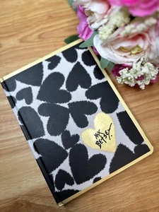 Betsey Johnson Journal Corazón Blanco y Negro Oro 80 Hojas/160 Páginas Impresas Forradas - Imagen 1 de 3