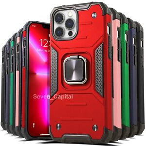 For iPhone 14 13 12 11 Mini Pro XR X Max 6 7 8 SE Plus Kickstand Ring Case Cover