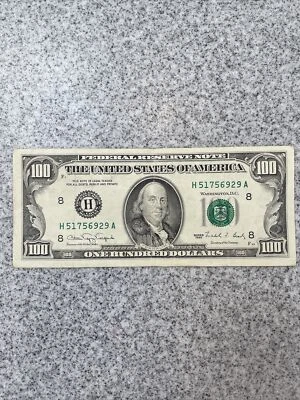1990 $100 Hundred Dollar Bill Rare Federal Reserve Note Vintage 34 years old - Image 1 of 4