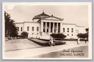 Postcard Shedd Aquarium Chicago Illinois RPPC Posted 1945 - Picture 1 of 2