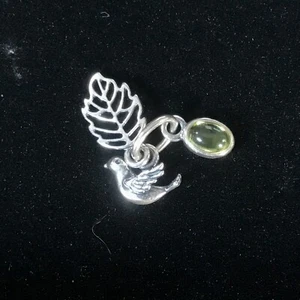 Pandora Sterling Silver 925 Forest Trinity Charm Bead 791214PE Bird Peridot ALE - Picture 1 of 12