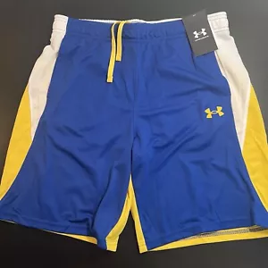 Under Armour Boys Athletic Short NWT Blue/Yellow/white YXL $30 MSRP - Picture 1 of 8