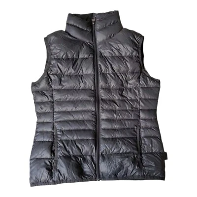 Calvin Klein Puffer Vest Premium Down Packable Gray Full Zip Pockets Grunge S  - Image 1 of 4