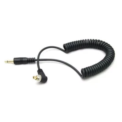 Conector de 2,5 mm a flash macho sincronización PC cable en espiral bloqueo de tornillo para disparador Canon Nikon Foto 1 de 4