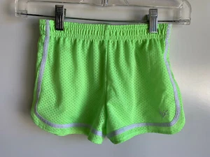 JUSTICE Girls Bright Neon Green Mesh Athletic Shorts Size 8  ~EUC - Picture 1 of 4