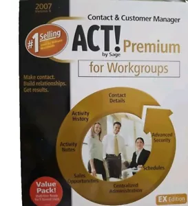 ACT! 2007 Sage Software CD Windows Contract Customer Manager version 9 LooK - Picture 1 of 4