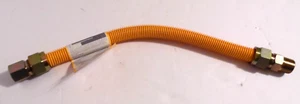 EasyFlex Coated Stainless Steel Gas Connector Yellow 3/4" MIP x 3/4" FIP x 18" - Picture 1 of 5