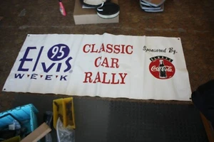 Elvis Presley Elvis Week 1995 95 Classic Car Rally Banner Big 7' x 3' Coca Cola - Bild 1 von 3