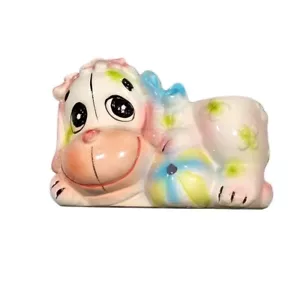 Maceta interior vintage EO Brody azul pastel rosa cerámica kitsch linda cachorro perro - Imagen 1 de 16