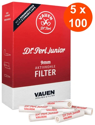 VAUEN Dr. Perl 5 x 100 Pfeifenfilter Aktivkohle 9mm JUBIG - Bild 1 von 3