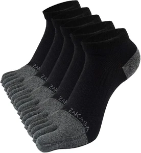 Mens Ankle Toe Socks Athletic Running Five Finger Cotton Crew Socks Breathabl - Picture 1 of 7