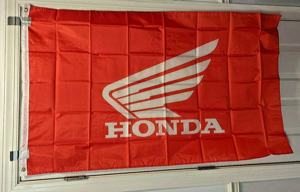 Honda Motorcycle Logo Flag Banner 3x5 ft Mancave Garage Flag MX/SX - Изображение 1 из 1