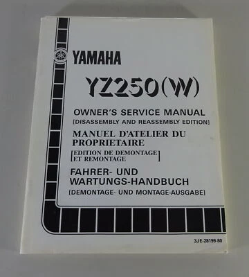 Taller Manual/Conductor Y Wartungshandbuch Yamaha YZ 250 (W) From 07/1988 - Imagen 1 de 3