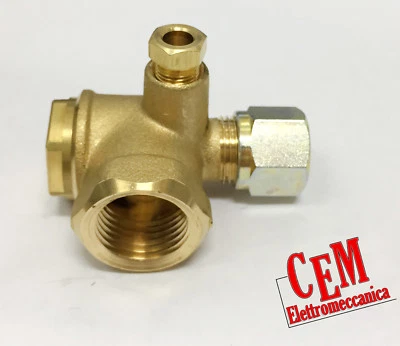 Valvola di ritegno orizzontale 1/2" F - tubo 10 mm  per compressore non ritorno - Immagine 1 di 2