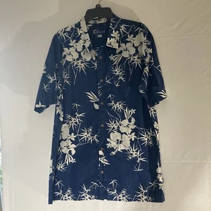 O’Neill XL Men’s Button Up Navy Floral Hibiscus Hawaiian Cotton Shirt - Picture 1 of 11