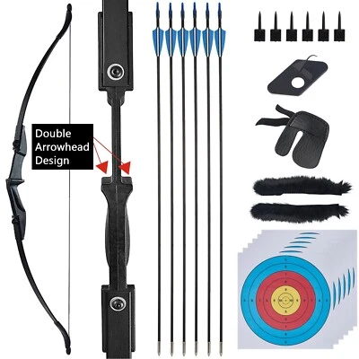 20/30/40lbs 54'' Archery Takedown Recurve Bow Set Hunting for Beginner Teenager - Image 1 of 4