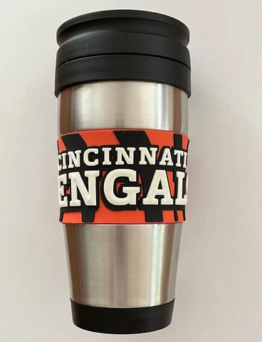 NFL Cincinnati Bengals Stainless Steel Travel Coffee Mug Cup Tumbler 16 oz Cover