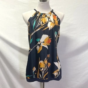 THE LIMITED Black & Floral Halter Neck Women's Blouse Top Large - Picture 1 of 6