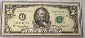 Series 1963-A $50 Star Note $50 Dollar Federal Reserve Note Minneapolis District - Picture 1 of 2