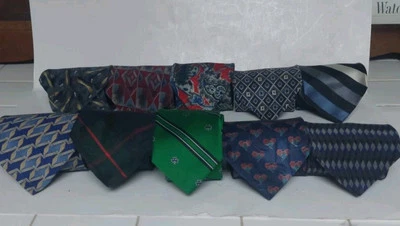 10 Corbatas ALEATORIAS - Corbata para el Cuello Para Hombre - LOTE DE 10 Misteriosas Rayas Cuadros Clásicas Foto 1 de 4