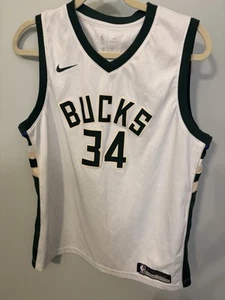 Milwaukee Bucks Giannis Antetokounmpo White NBA Jersey Size XL Youth 34 WHITE - Picture 1 of 2