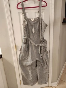 Hayden Los Angeles Romper Overalls Women’s Size 2X Railroad Stripe - Picture 1 of 9