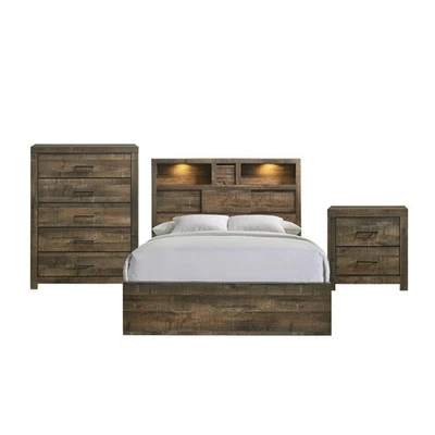 Picket House Furnishings Beckett King Bookcase Panel 3PC Bedroom Set w/Bluetooth - Изображение 1 из 4