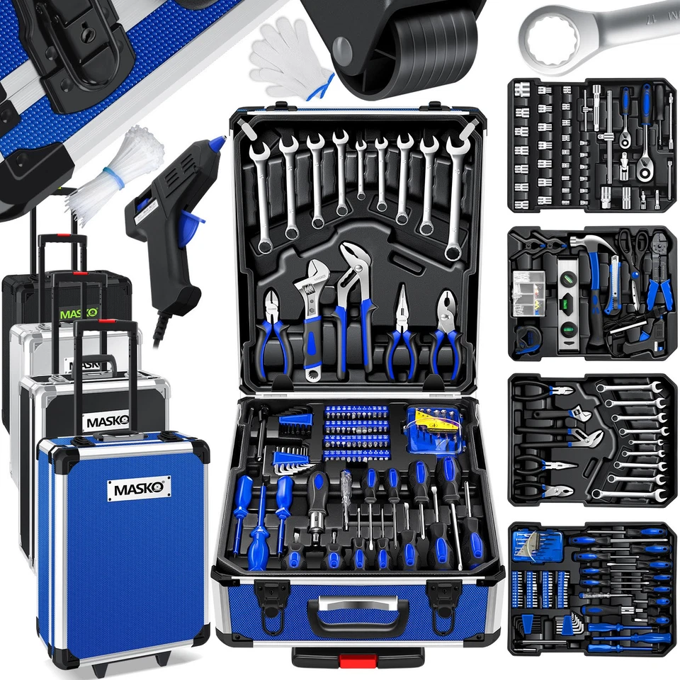 MASKO® Werkzeugkoffer 1400-teilig Werkzeug-Set Aluminium Koffer Werkzeug Kiste - Bild 1 von 1