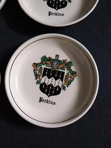 Perkins Family Coat Of Arms 4.25" Dish Set Of 4 - Picture 1 of 7