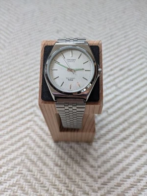 Orient Swimmer 100 Skin Diving Watch White Dial Silver Band Quartz 34.5mm - image 1 of 4