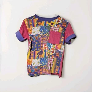 VTG 90s The Place Patchwork Fruit Floral Graphic Tee Youth M 7/8 Y2K Kidcore - Picture 1 of 15