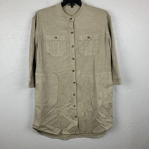 James Perse Hemdblusenkleid Damen Medium Khaki Utility Knopfleiste Taschen WAC8541 - Bild 1 von 10