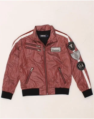GEOX Boys Graphic Bomber Jacket 7-8 Years Maroon BW34 - Image 1 of 3