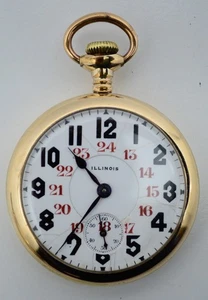 1923 Grade 305 17j 16s Illinois Canadian Montgomery 24 Hour Dial B&B GF Case - Picture 1 of 24