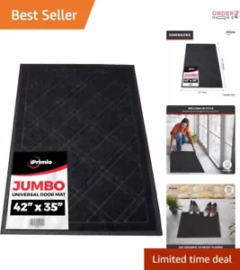 Durable XL Outdoor Door Mat 42x35 - Anti-Slip Plaid Rug for High-Traffic Areas - Picture 1 of 8