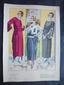 Gravure in folio circa 1910:MODE ANCIENNE:La femme chic:pour l'après-midi - Picture 1 of 1