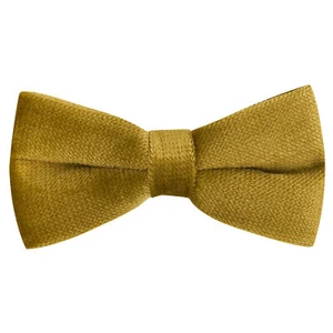 Luxury Antique Gold Textured Velvet Bow Tie - Picture 1 of 2
