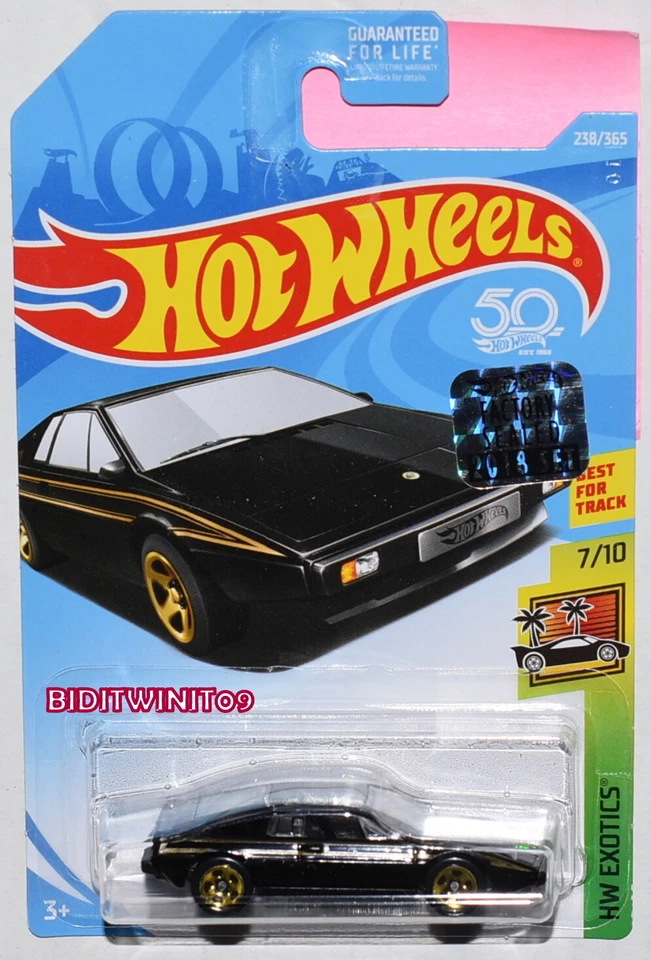 Hot Wheels 2018 HW Exotics Lotus Esprit S1 negro sellado de fábrica Foto 1 de 1