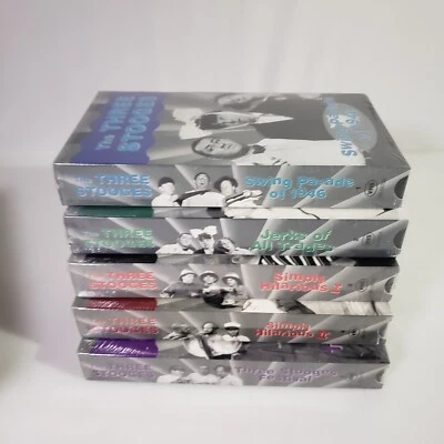 The Three Stooges Collector Series VHS Collection 5 VHS Tapes 1998, NEW SEALED  - Image 1 of 4