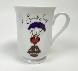 Pottery Barn Santa Baby Coffee Tea Cup Mug Christmas Parachute Chimney Holiday - Picture 1 of 8