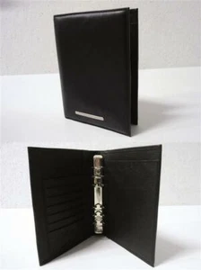 PORTA RUBRICA IN PELLE SOS AD ANELLI CON TASCA PORTA DOCUMENTI- - Foto 1 di 1