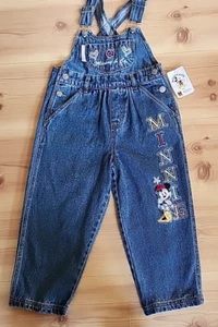 Mickey & Co Disney Embroidered Classic Minnie Denim Bib Overalls Size 4 - Picture 1 of 14
