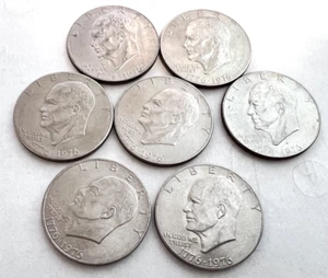 1976 Eisenhower Dollar Bicentennial $ 1 amerikanische Münze insgesamt 7 - Bild 1 von 5