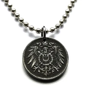 1921 Deutschland 5 Pfennig coin pendant World War 1 German eagle Berlin n000283 - Picture 1 of 6